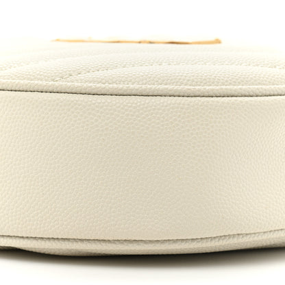 Saint Laurent Grain De Poudre Matelasse Chevron Quilted Round Vinyle Camera Bag Crema Soft 9 of 9
