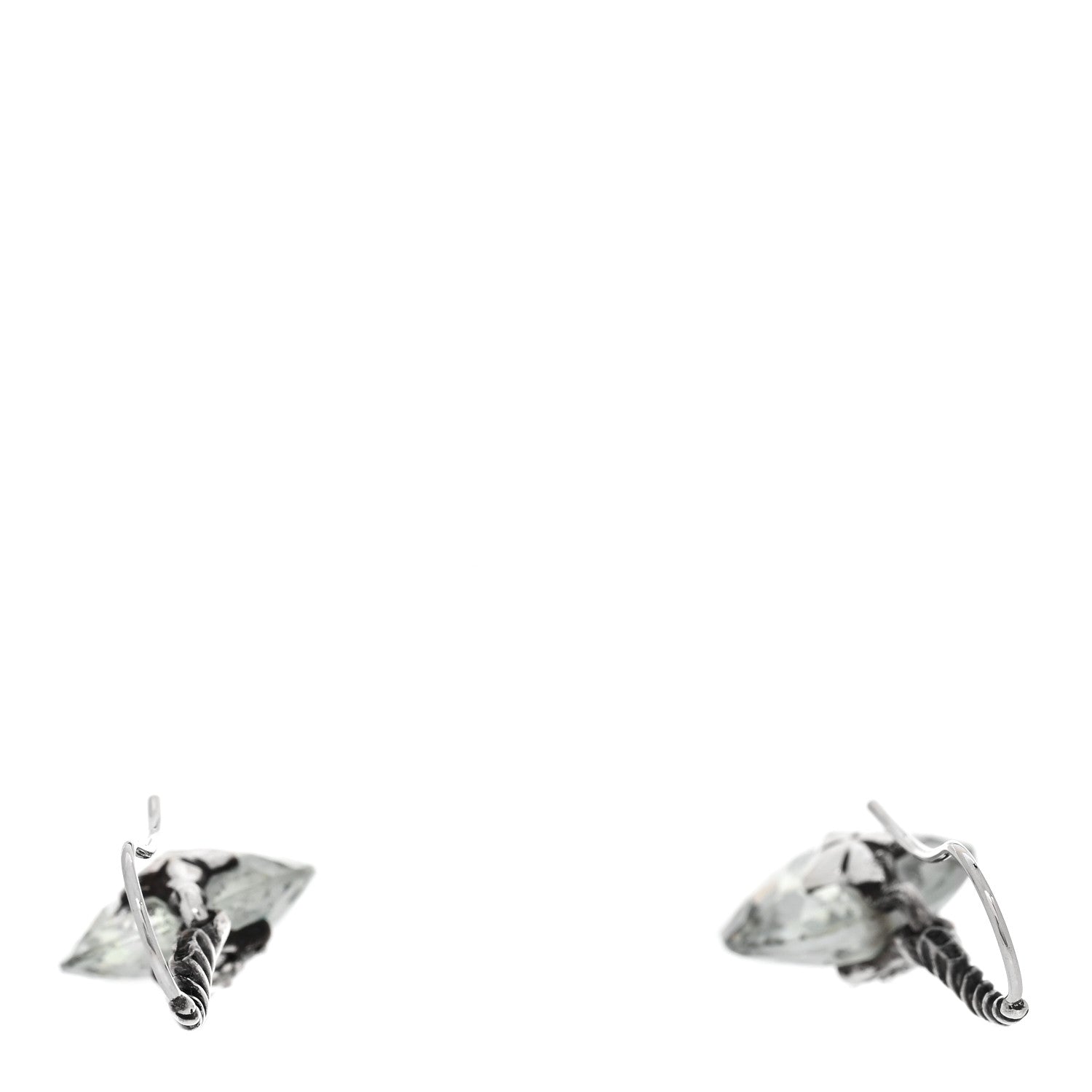 David Yurman Sterling Silver Diamond Prasiolite Drop Earrings 3 of 4