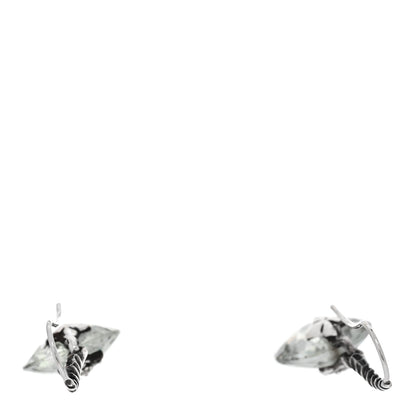 David Yurman Sterling Silver Diamond Prasiolite Drop Earrings 3 of 4