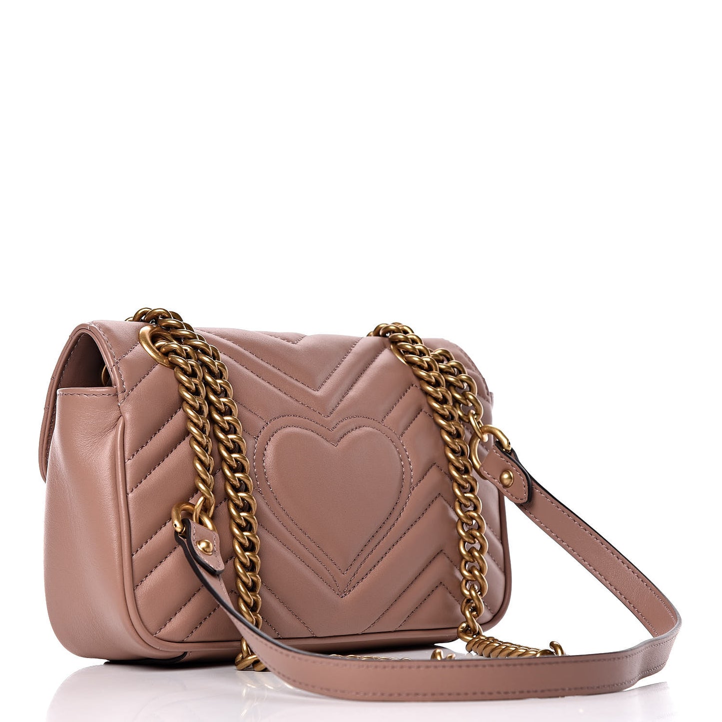 Calfskin Matelasse Mini GG Marmont Shoulder Bag Porcelain Rose