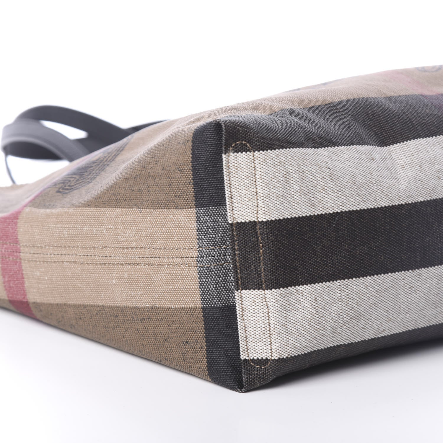 Burberry Coated Canvas Mega Check Medium Doodle Tote Black 7 of 8