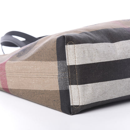 Burberry Coated Canvas Mega Check Medium Doodle Tote Black 7 of 8