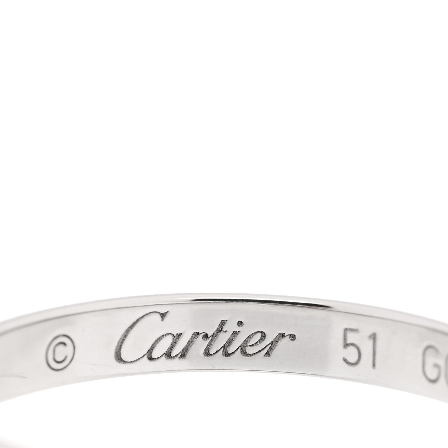 Cartier Platinum 2mm 1895 Wedding Band Ring 51 5.75 4 of 4
