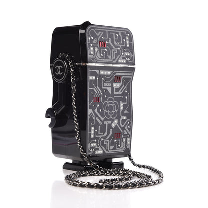Chanel Plexiglass Crystal Robot Minaudiere Clutch Black 3 of 8