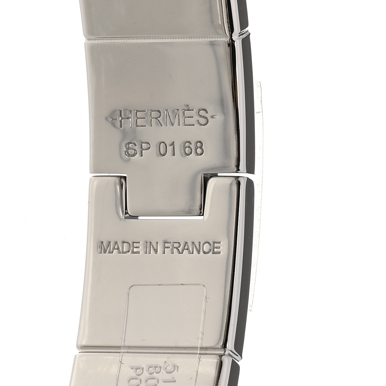 Hermes Enamel Printed Bolduc au Carre Hinged Bracelet Black White 3 of 3