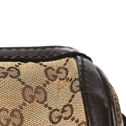 Gucci Monogram Selleria Calfskin Vintage Web Medium Boston Beige Ebony Cocoa 14 of 18
