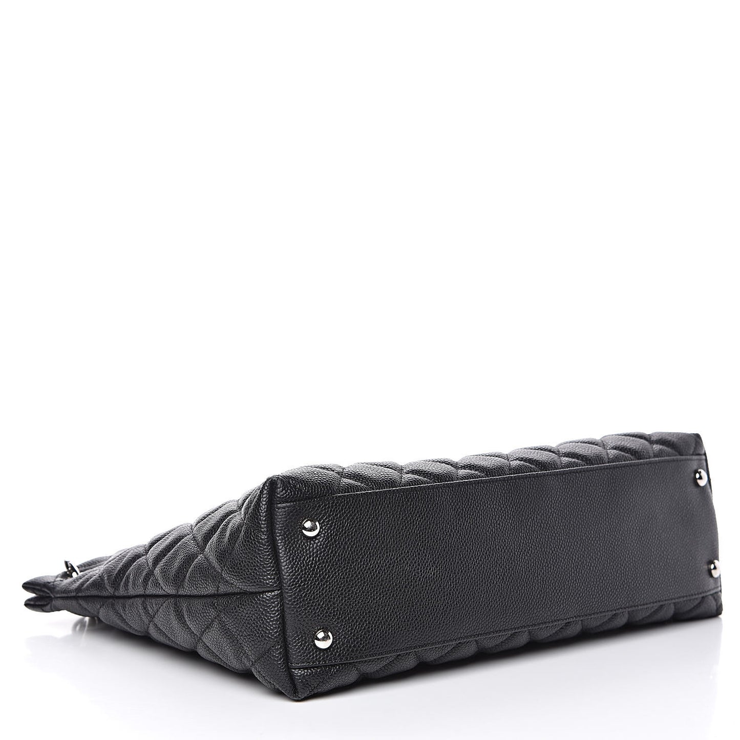 Caviar Quilted Large CC Shopping Tote Black