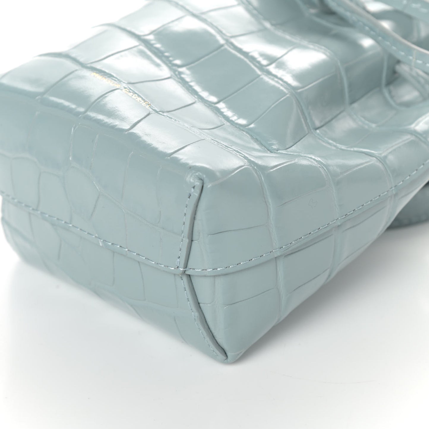 Croc Embossed Calfskin Baby Bucket Bag Light Blue