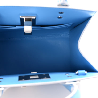 Salvatore Ferragamo Calfskin Print Mini The Studio Bag White Blue 4 of 8