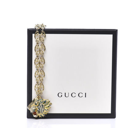 Gucci Metal Enamel Roaring Tiger Pendant Necklace Gold 6 of 6