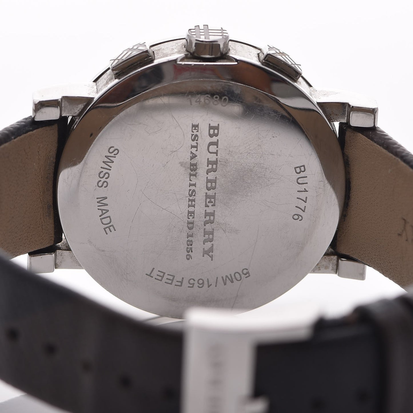 Stainless Steel Calfskin 40mm Chronograph Quartz Watch Black BU1776