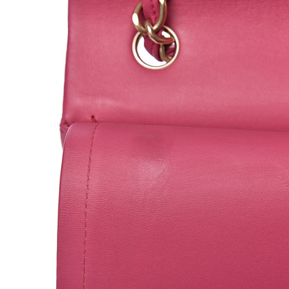 Chanel Lambskin Quilted Jumbo Double Flap Dark Pink 11 of 14