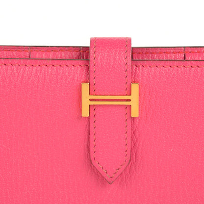 Hermes Chevre Mysore Bearn Gusset Wallet Fuchsia 11 of 13