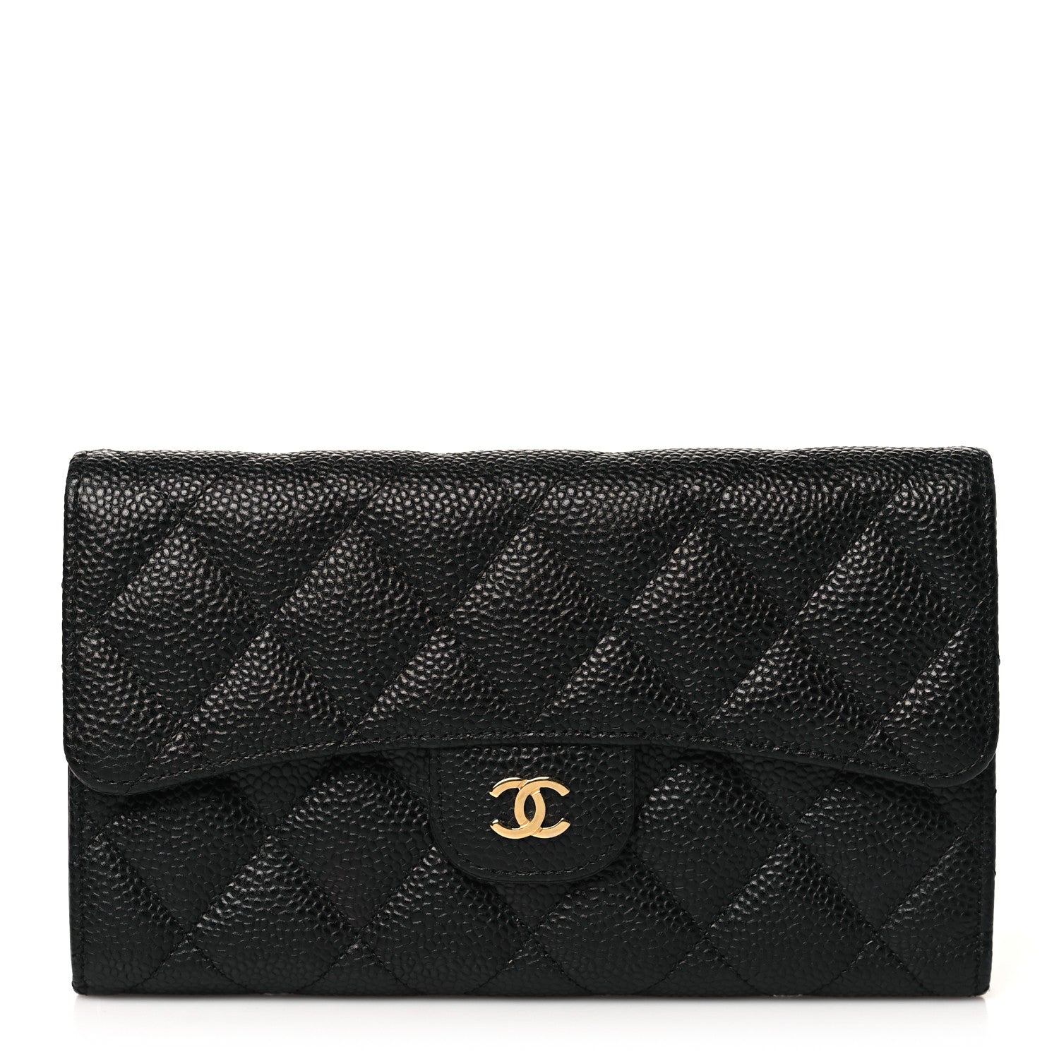 Chanel Caviar Quilted Large Flap Wallet Black 1 of 9