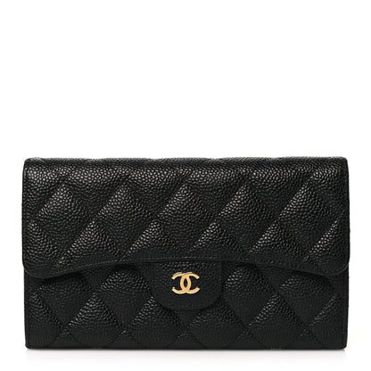 Chanel Caviar Quilted Large Flap Wallet Black 1 of 9