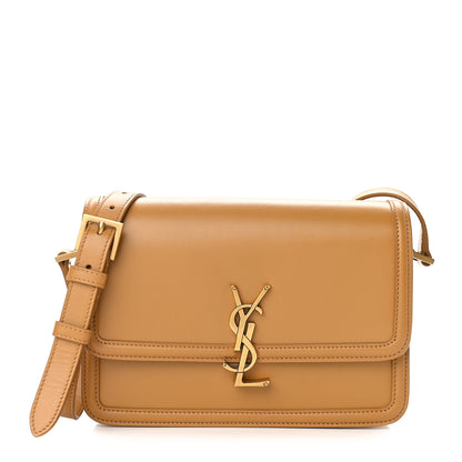Saint Laurent Box Calfskin Monogram Medium Solferino Satchel Mustard 1 of 8