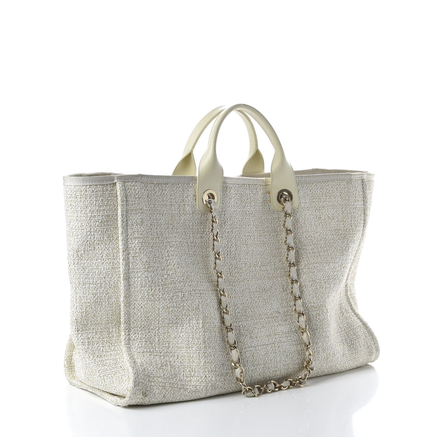 Chanel Canvas Large Deauville Tote Ivory 3 of 13