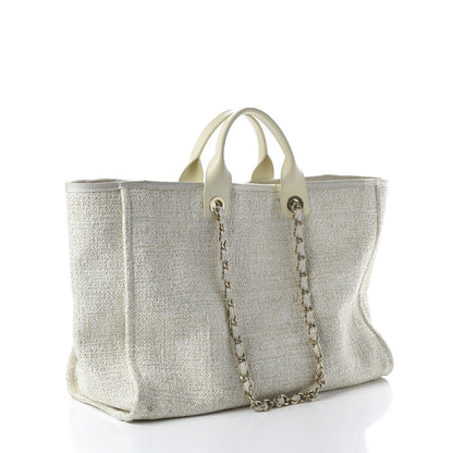 Chanel Canvas Large Deauville Tote Ivory 3 of 13