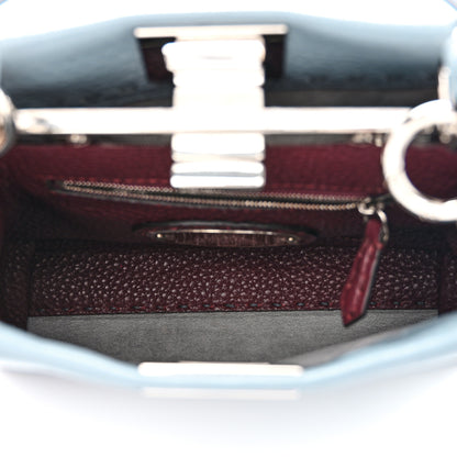 Fendi Cuoio Romano Selleria Bi-Color Mini Peekaboo Iconic Satchel Nube Bordeaux 6 of 11