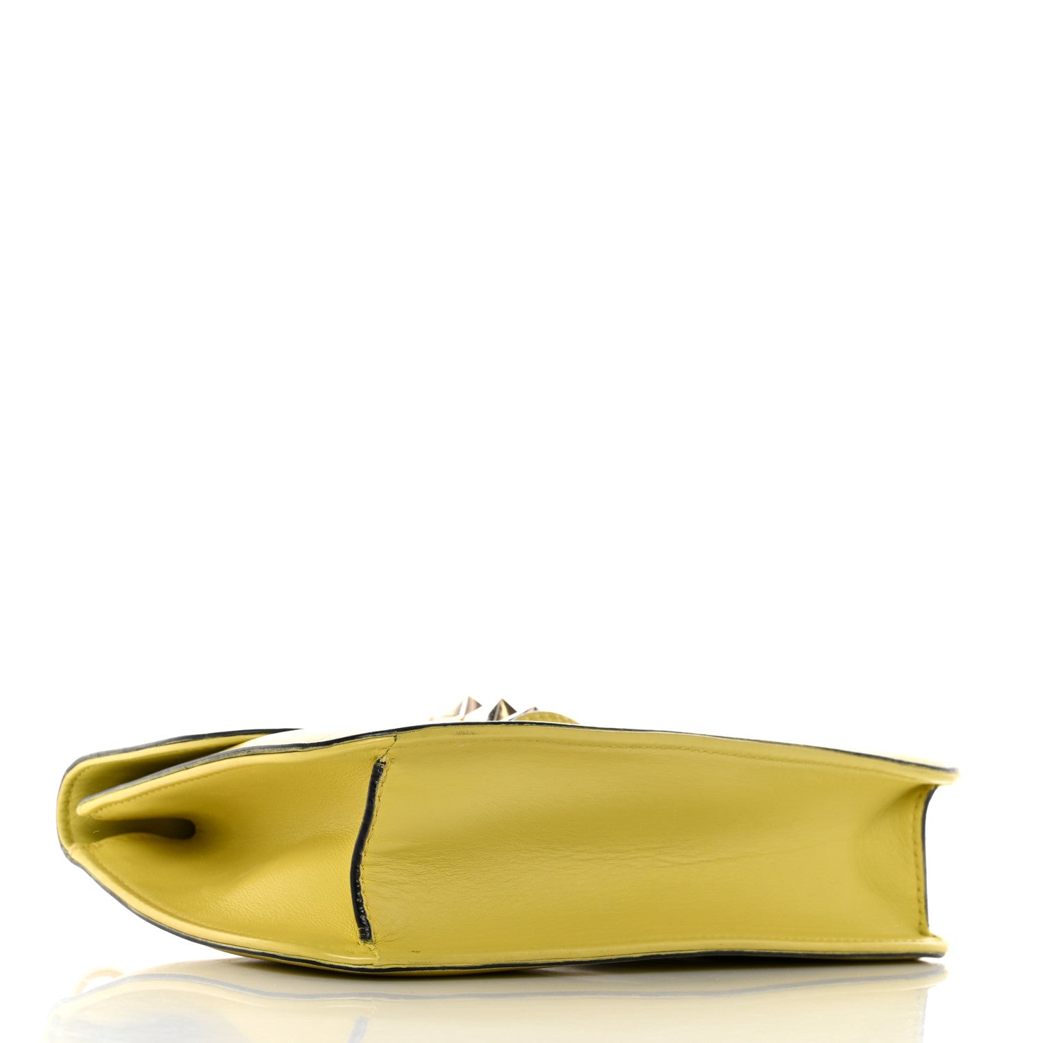 Valentino Garavani Vitello Medium Glam Lock Rockstud Flap Naples Yellow 3 of 15