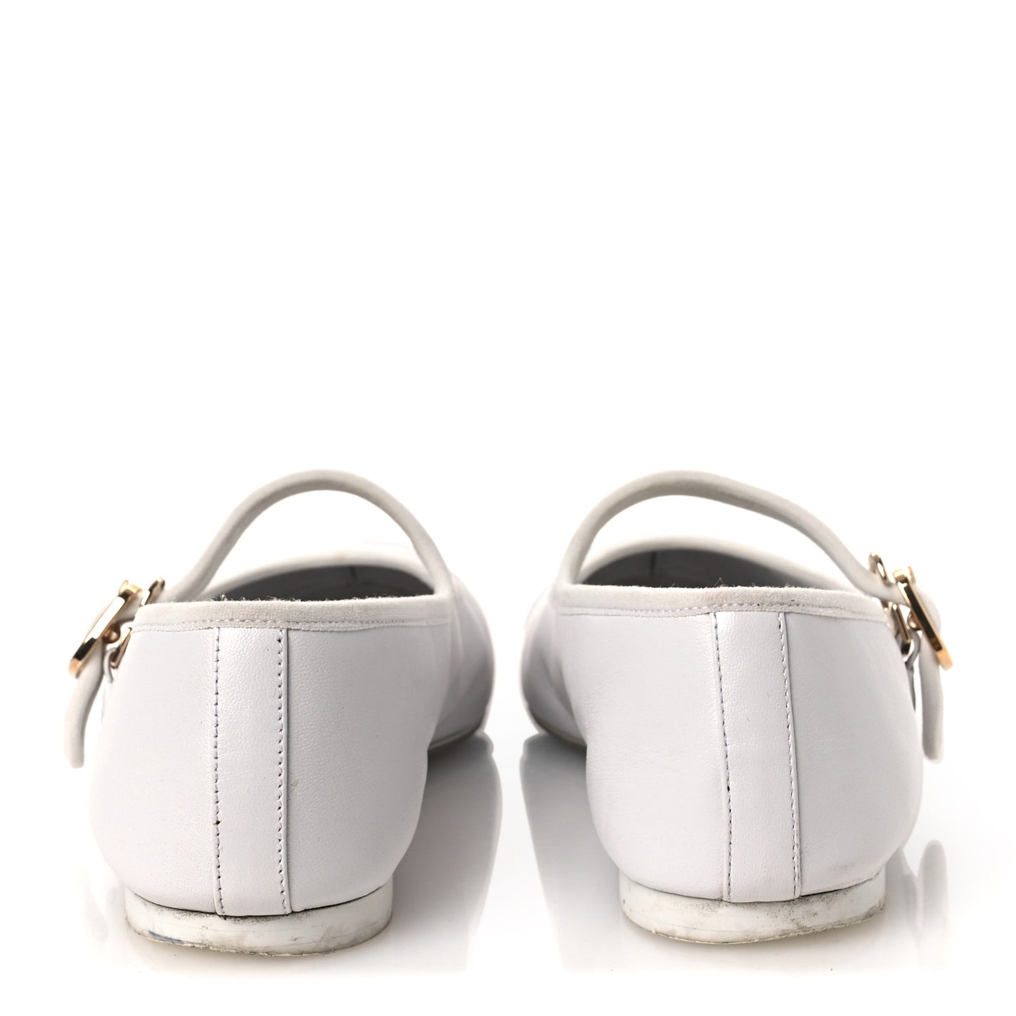 Lambskin Mary Jane Flats 39 White
