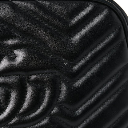 Gucci Calfskin Matelasse Small GG Marmont Chain Shoulder Bag Black 17 of 17
