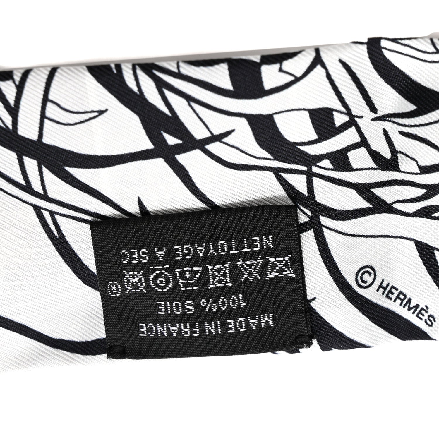 Hermes Silk Jungle Love Rainbow Twilly Gris Black White 3 of 4