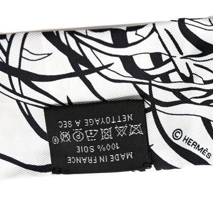 Hermes Silk Jungle Love Rainbow Twilly Gris Black White 3 of 4