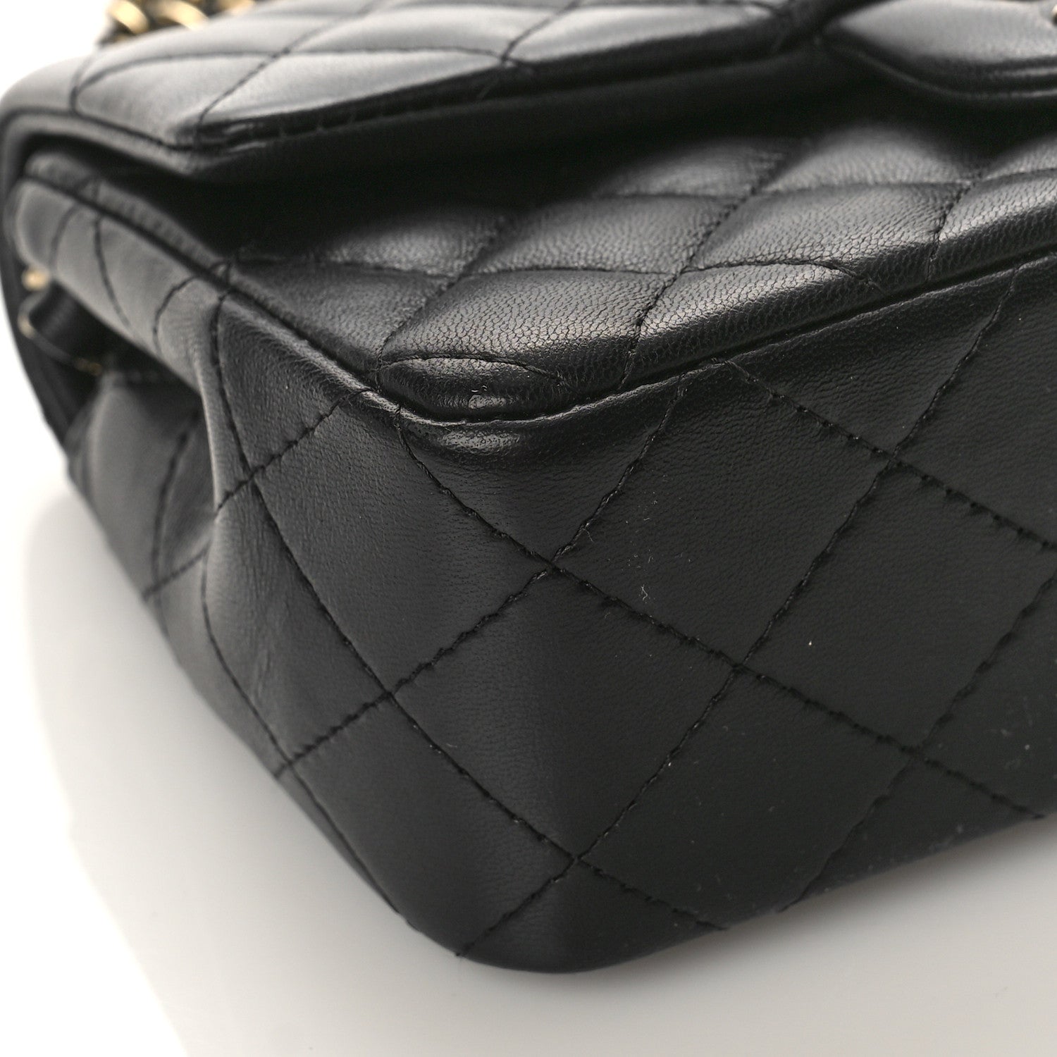Chanel Lambskin Quilted Mini Rectangular Flap Black 8 of 9