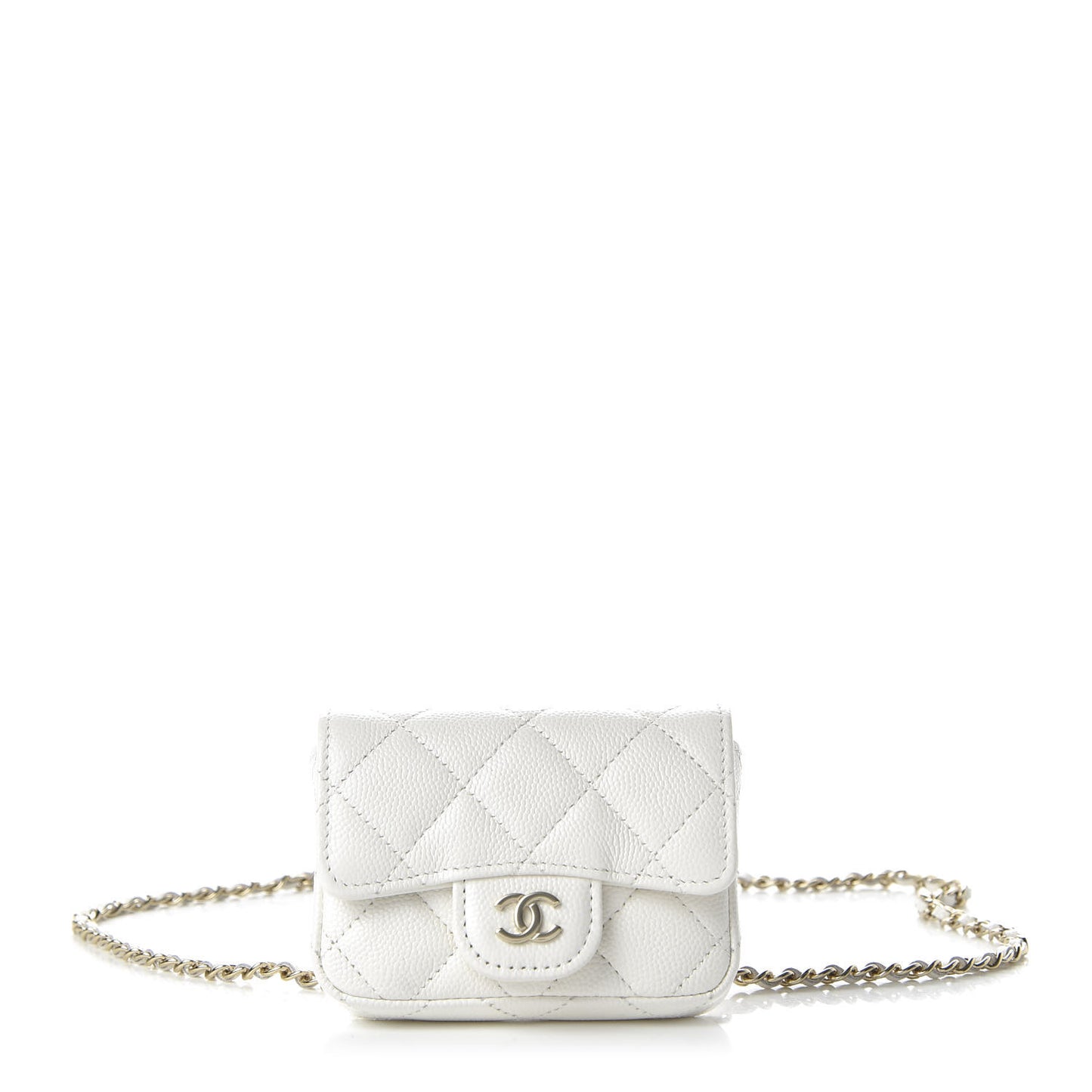 Caviar Quilted Belt Bag White