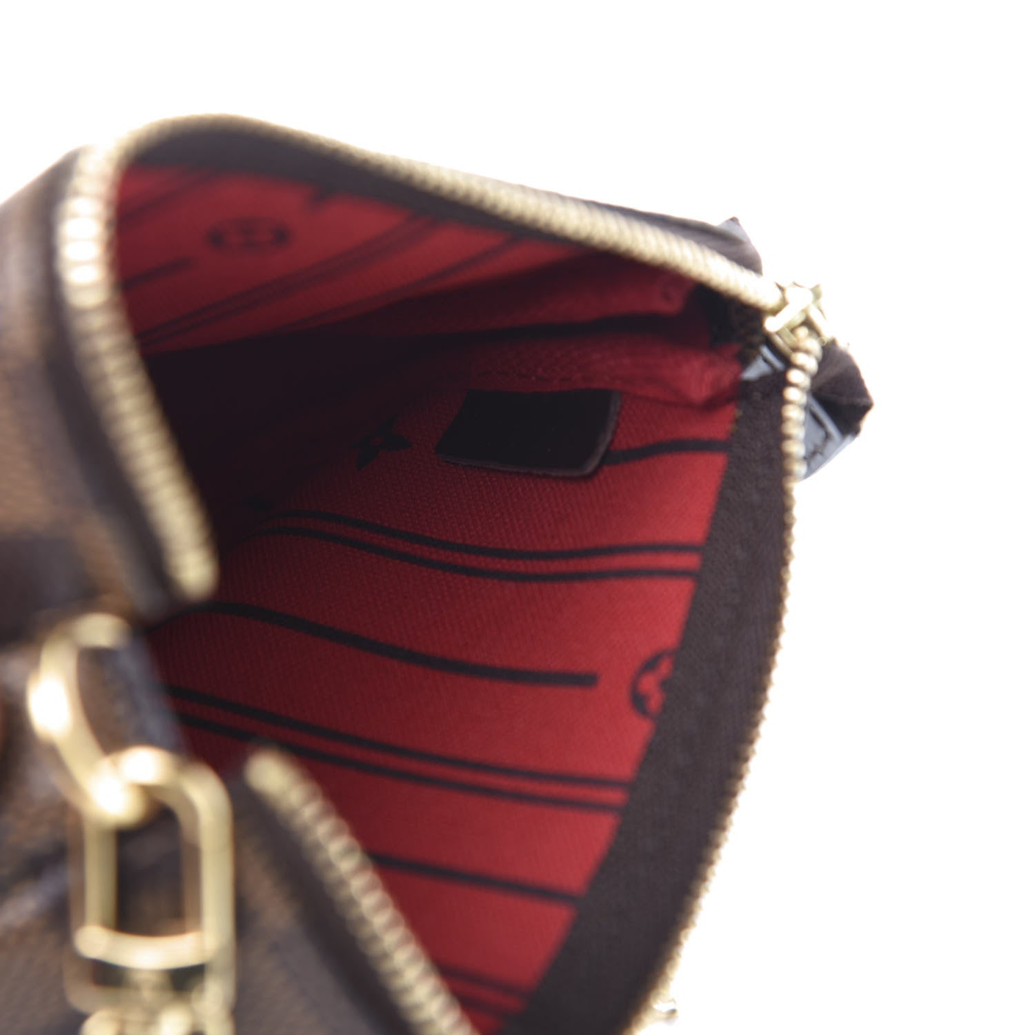 Louis Vuitton Damier Ebene Complice Trunks and Bags Mini Pochette Accessories Red 9 of 9