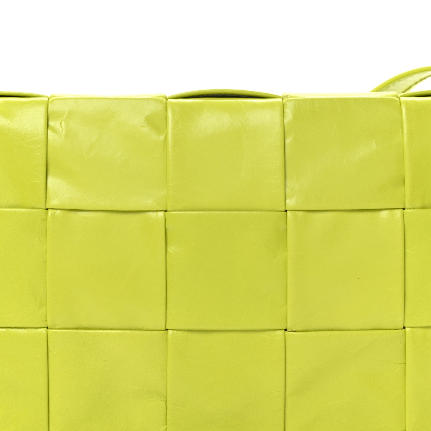 Paper Calfskin Maxi Intreccio Cassette Crossbody Bag Kiwi