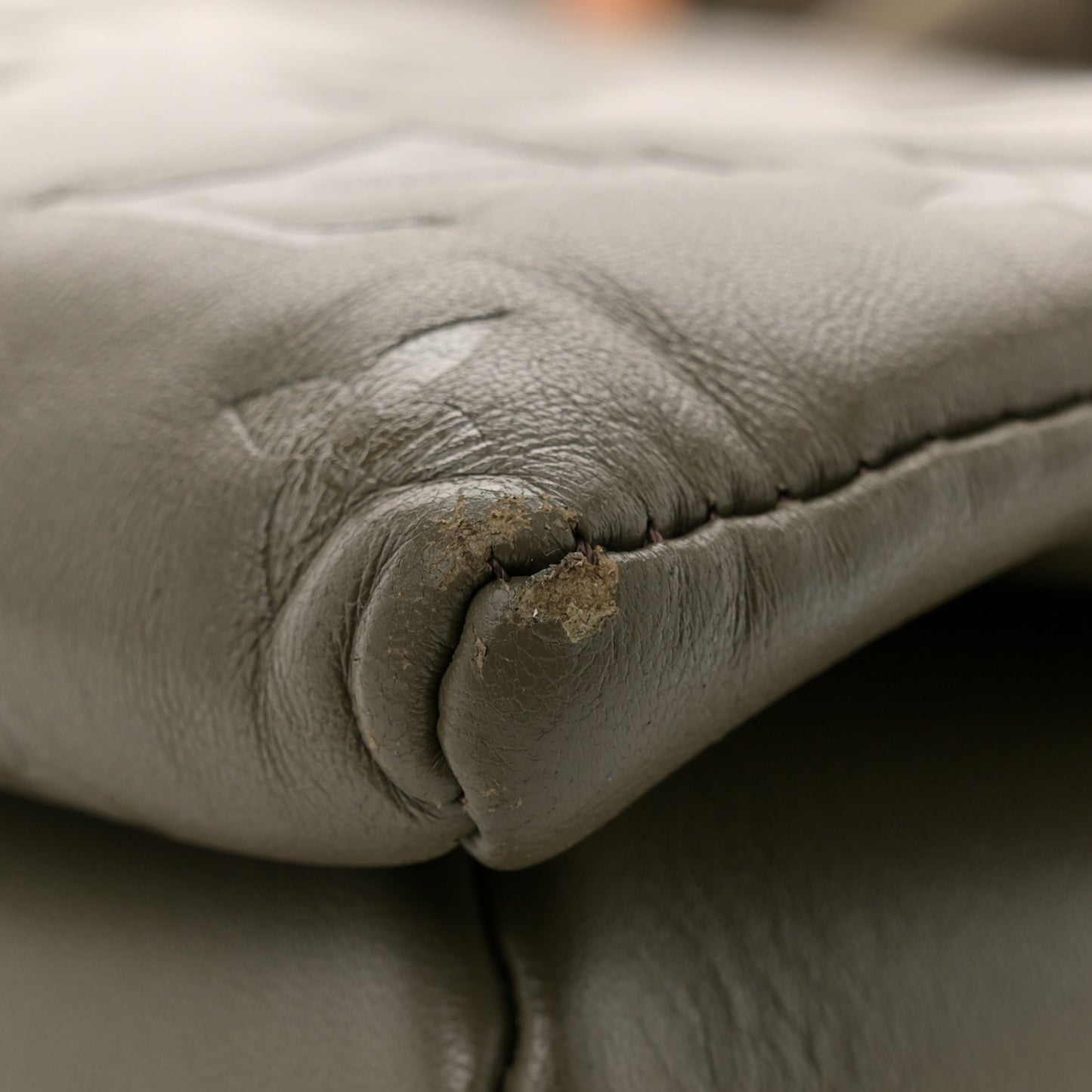 Lambskin Embossed Monogram Coussin MM Khaki