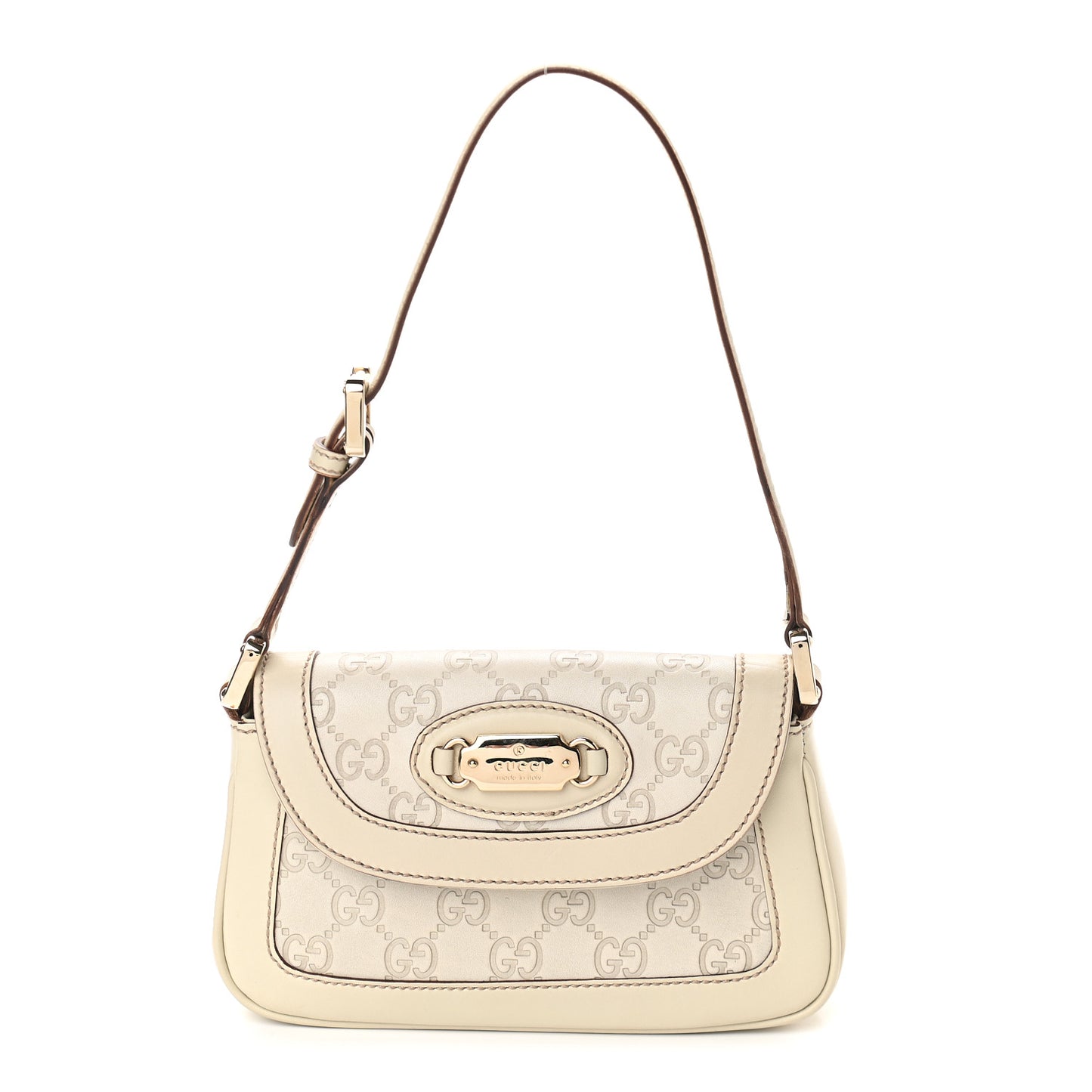 Guccissima Small Shoulder Bag Off White