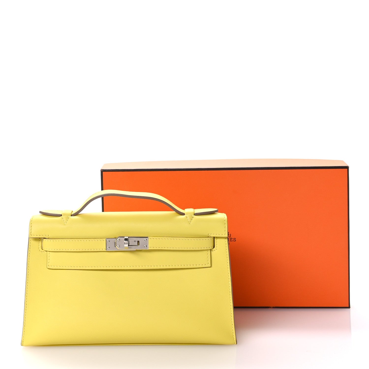 Hermes Swift Kelly Pochette Clutch Lime 11 of 11