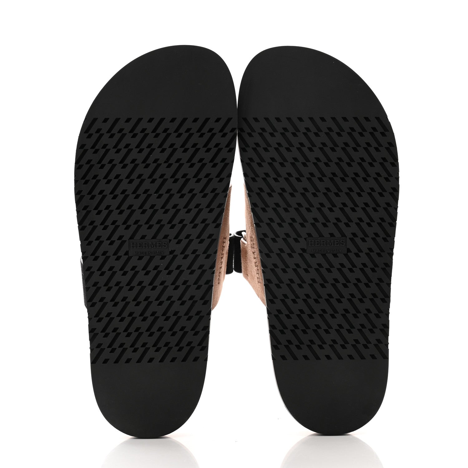 Hermes Suede Goatskin Womens Chypre Sandals 39 Rose Perle Black 5 of 9
