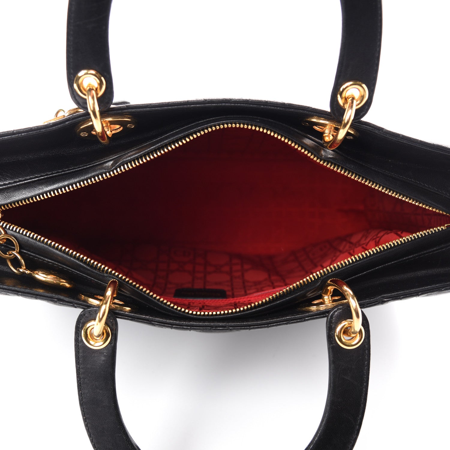 Christian Dior Lambskin Cannage Large Lady Dior Black 5 of 12