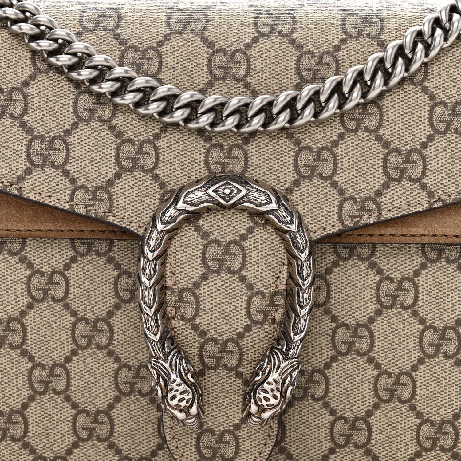 Gucci GG Supreme Monogram Small Dionysus Shoulder Bag Taupe 9 of 11