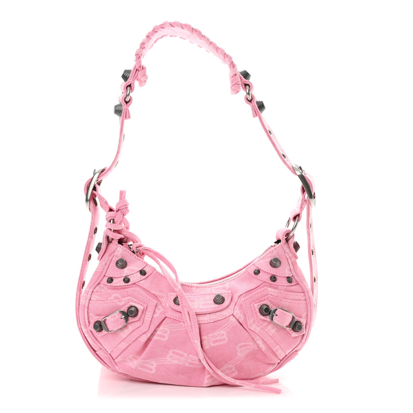 Denim BB Monogram Le Cagole Shoulder Bag XS Pink