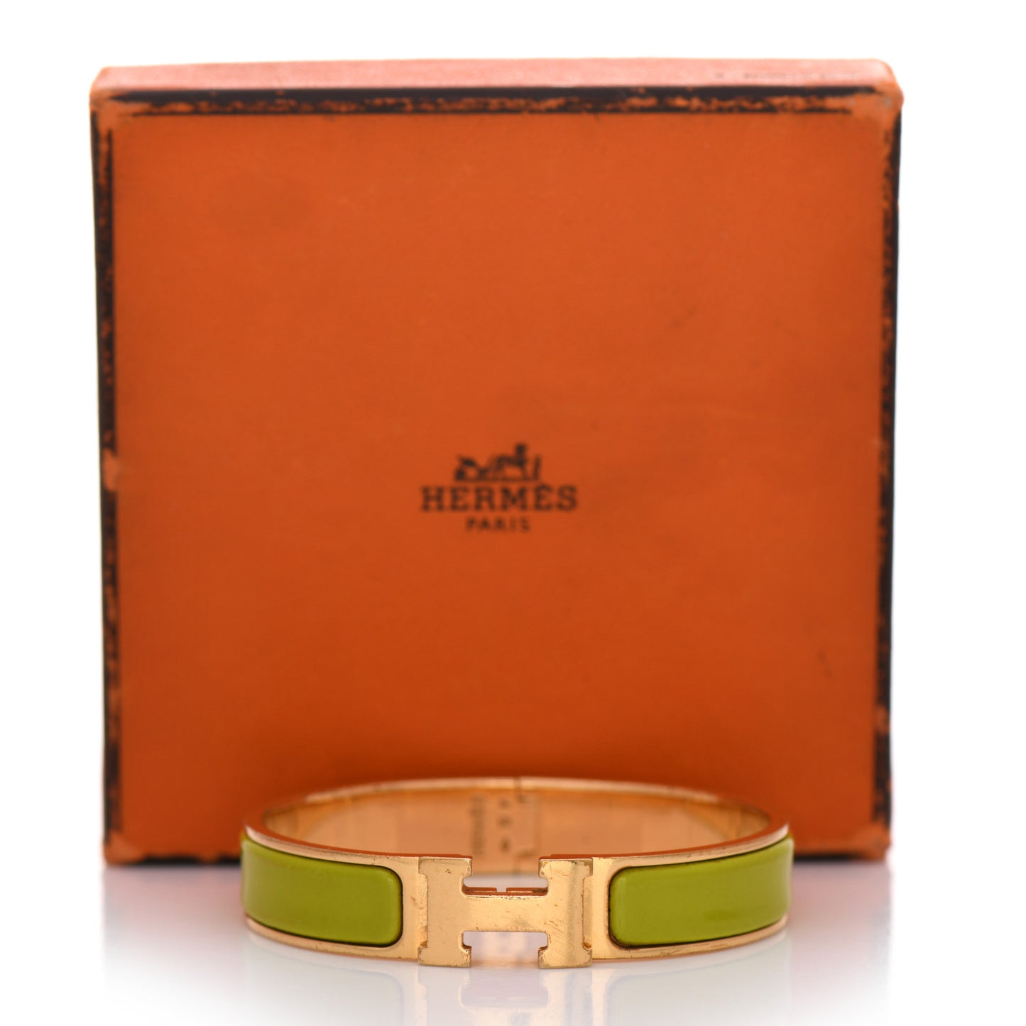 Enamel Narrow Clic Clac H Bracelet PM Jaune Citron