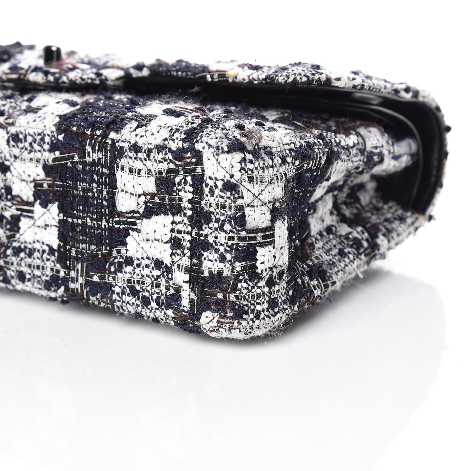 Chanel Tweed Medium Double Flap Blue White 6 of 10