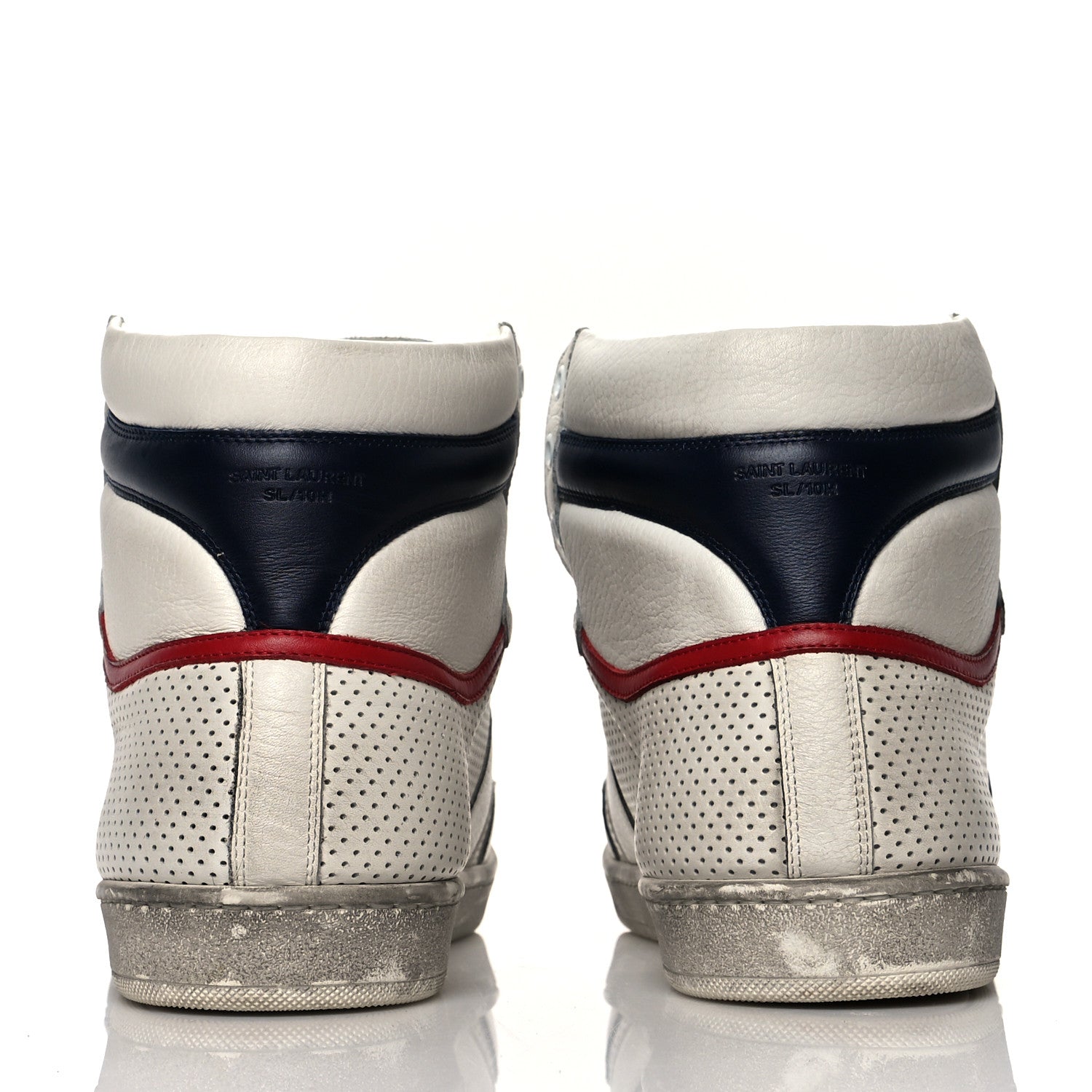 Saint Laurent Calfskin Perforated Court Classic SL/10H High Top Sneakers 43 White 5 of 11