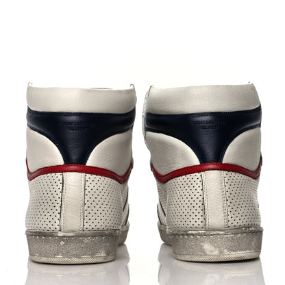 Saint Laurent Calfskin Perforated Court Classic SL/10H High Top Sneakers 43 White 5 of 11
