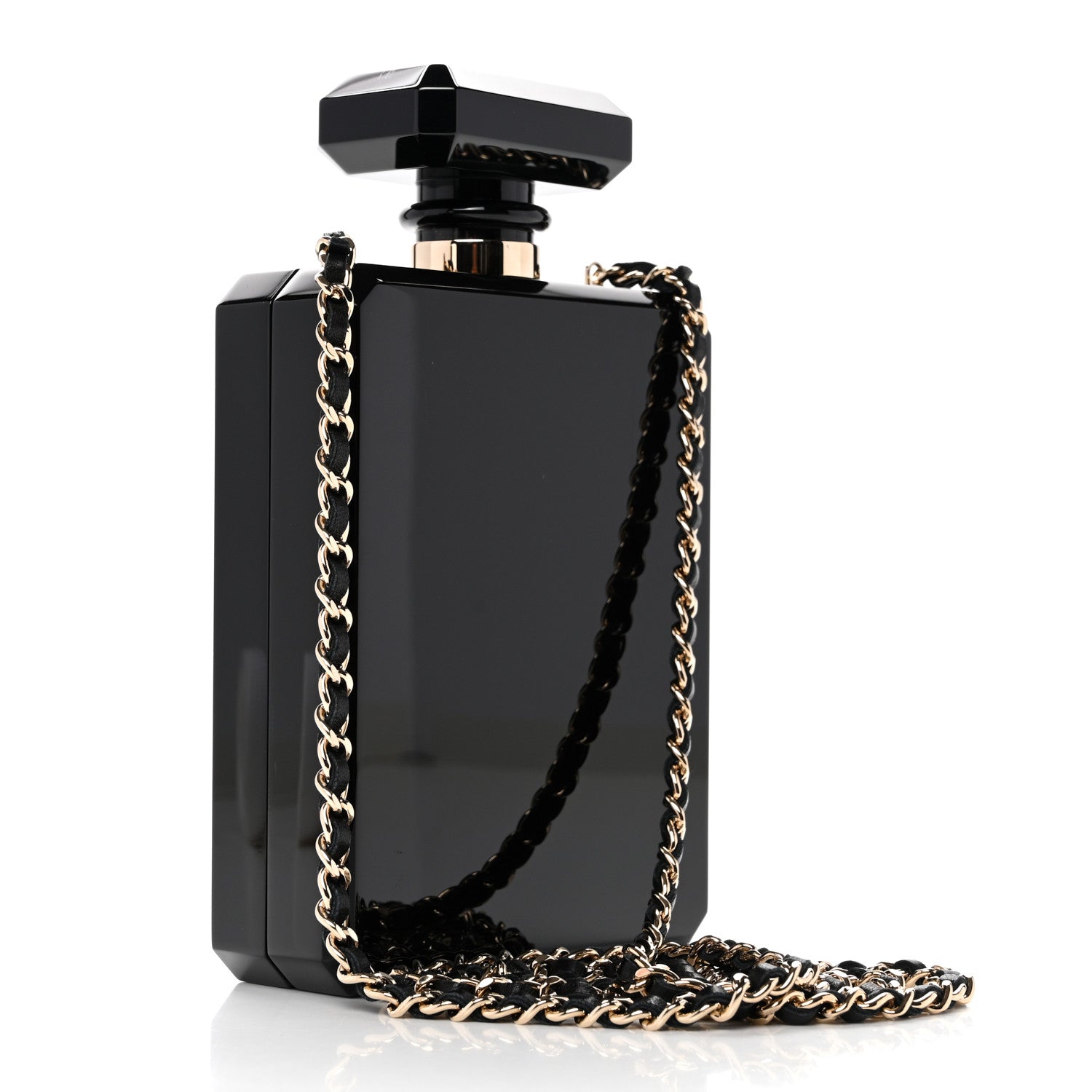 Chanel Plexiglass Perfume Bottle Clutch Black 3 of 11
