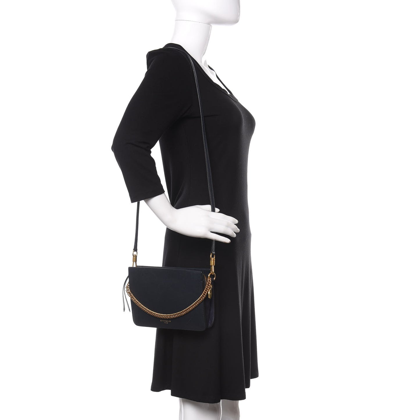 Textured Calfskin Suede Cross 3 Crossbody Bag Navy