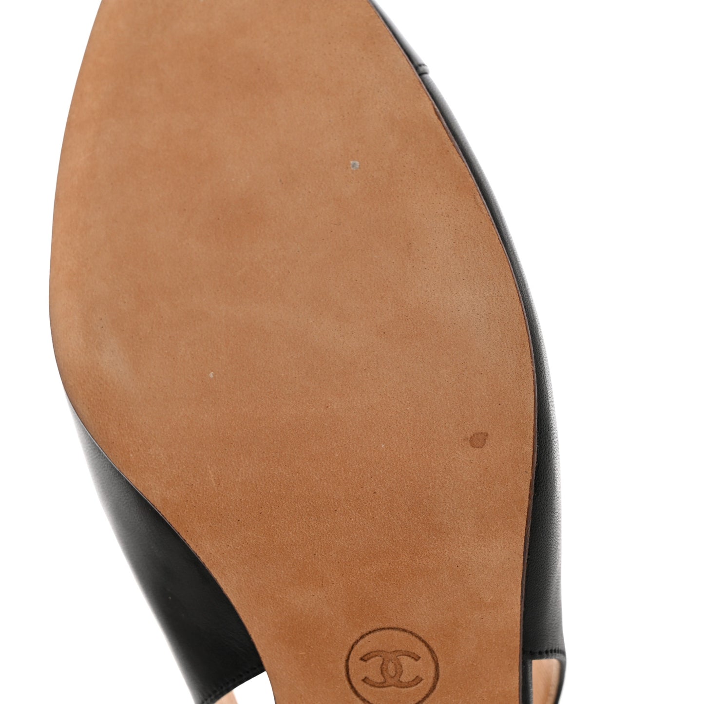 Calfskin Embossed Cap Toe CC Slingback Pumps 39 Black