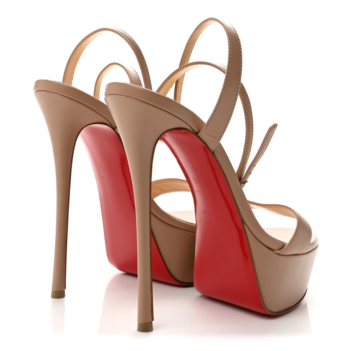Christian Louboutin Nappa Loubi Queen Alta 150 Platform Sandals 39.5 Blush 5 of 8