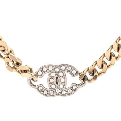 Chanel Crystal Chain CC Link Choker Gold Silver 4 of 6