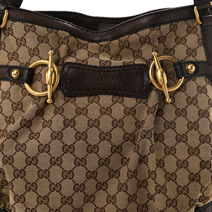 Gucci Monogram Large Jockey Tote Dark Brown 8 of 11