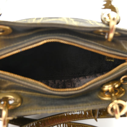 Christian Dior Coated Canvas Patent Cannage Medium Lady Dior Dark Green 5 of 9